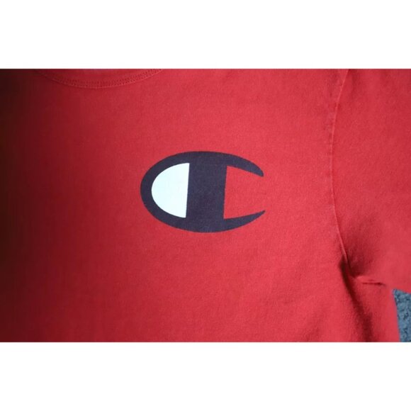 Vintage Champion Sweatshirt Mens M Red Knit Spell Out Signature Logo Embroidered - Picture 5 of 10
